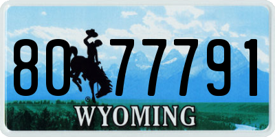WY license plate 8077791