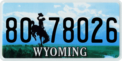 WY license plate 8078026