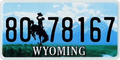WY license plate 8078167
