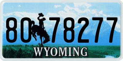 WY license plate 8078277