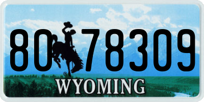WY license plate 8078309