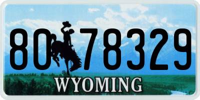 WY license plate 8078329