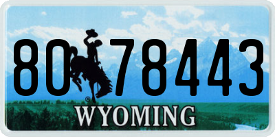 WY license plate 8078443