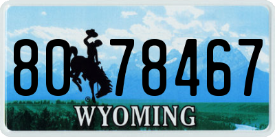 WY license plate 8078467