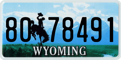 WY license plate 8078491