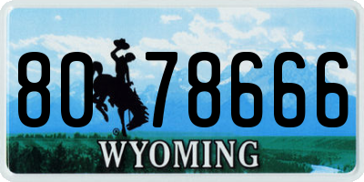 WY license plate 8078666