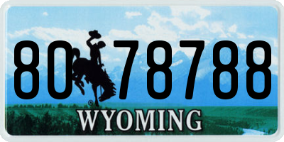 WY license plate 8078788