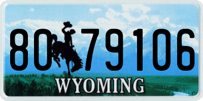WY license plate 8079106