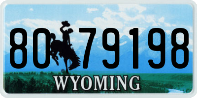 WY license plate 8079198