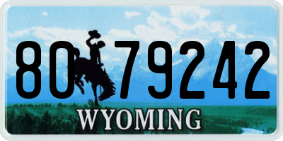 WY license plate 8079242
