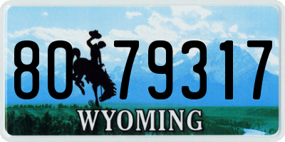 WY license plate 8079317