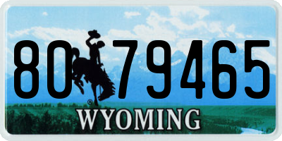 WY license plate 8079465