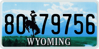 WY license plate 8079756