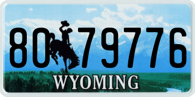 WY license plate 8079776
