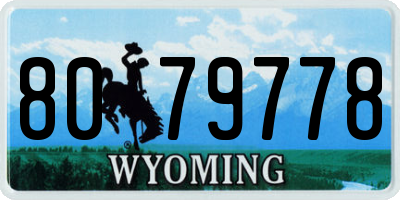 WY license plate 8079778