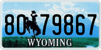 WY license plate 8079867