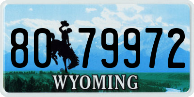 WY license plate 8079972