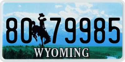 WY license plate 8079985