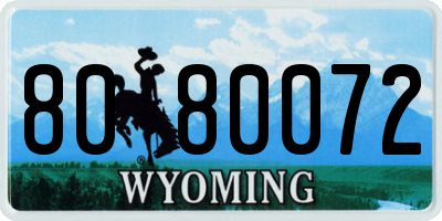 WY license plate 8080072