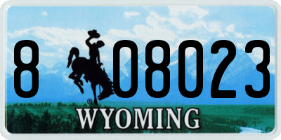 WY license plate 808023
