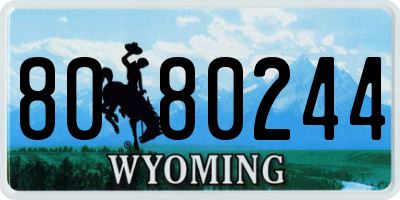 WY license plate 8080244
