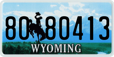 WY license plate 8080413