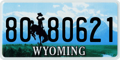 WY license plate 8080621