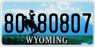 WY license plate 8080807