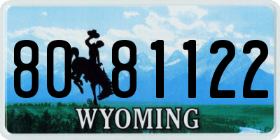 WY license plate 8081122