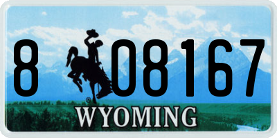 WY license plate 808167