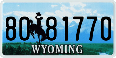 WY license plate 8081770