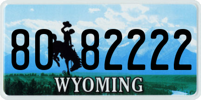 WY license plate 8082222