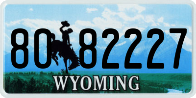 WY license plate 8082227