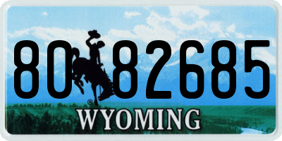 WY license plate 8082685