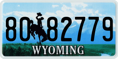 WY license plate 8082779