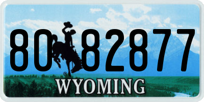 WY license plate 8082877
