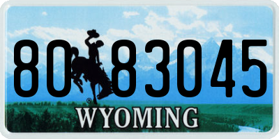 WY license plate 8083045