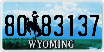 WY license plate 8083137