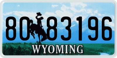 WY license plate 8083196