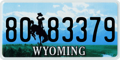 WY license plate 8083379
