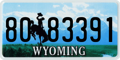 WY license plate 8083391