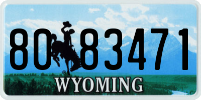 WY license plate 8083471