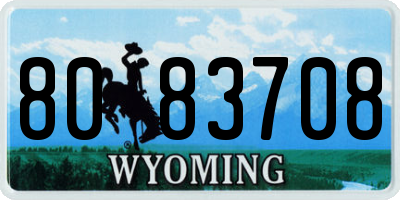 WY license plate 8083708