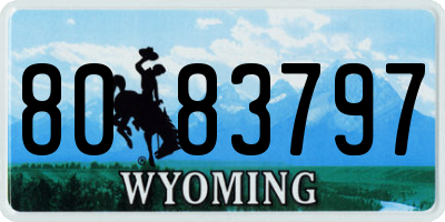 WY license plate 8083797