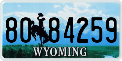 WY license plate 8084259