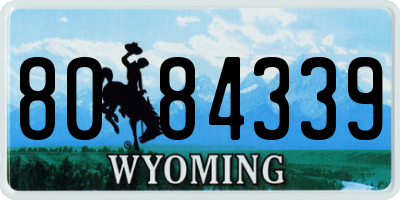 WY license plate 8084339