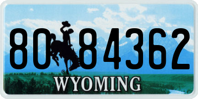 WY license plate 8084362