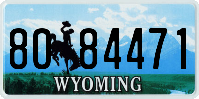 WY license plate 8084471