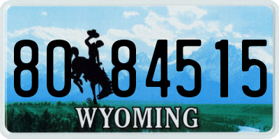 WY license plate 8084515