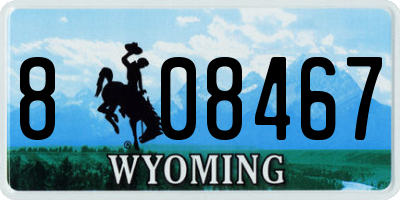 WY license plate 808467